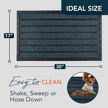 ubdyo Extra Durable Door Mat Outside Entrance (30" x 17", Bright Blue) - color: Bright Blue, size: 30" x 17" (Rectangular)