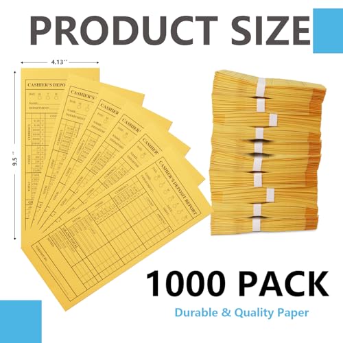 1000 Pcs Cash Deposit Envelopes with Gummed Flaps – 28lb Cash Envelopes for Small Businesses, Cashier Register for Retailers & Restaurants - color: Classic