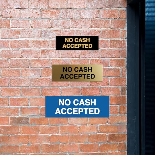 Basic No Cash Accepted Sign (Black) - Small - color: Black, size: 2 x 6" - Small (1 Pack)