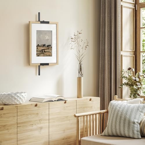 Americanflat 18" Picture Frame Stand - Wall Mounted Frame Stand - Artwork and Photo Easel with Adaptive Clamps for Different Frame Profiles - Ideal for 12x18 Frame - Black - size: 18 inch