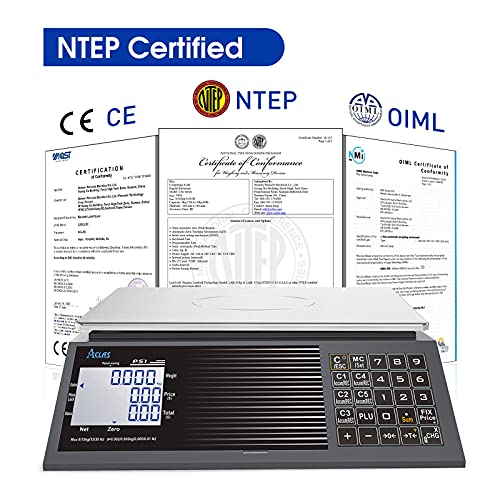 ACLAS Digital Price Computing Scale NTEP Certified Legal for Trade 30lbs 0.01lb Commercial Retail Scales w/LCD Dual Screen Displays for Food, Meat, Deli, Fruit Market Dry Cell Battery Powered - size: 30 lb