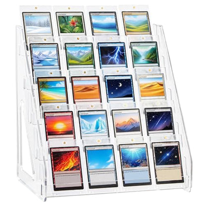 DEEIF 5 Tier Acrylic Trading Card Display Stand for Sports Cards, 1 Pack - size: 5 Tier, 1 Pack