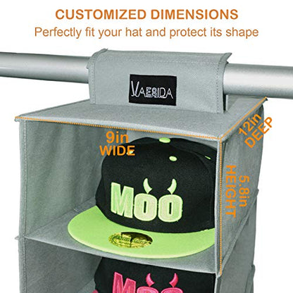 VAESIDA 10 Shelf Hat Rack Hanging Closet/Organizer for Storage - Best Baseball Cap Holder, Gray - color: Hat Rack