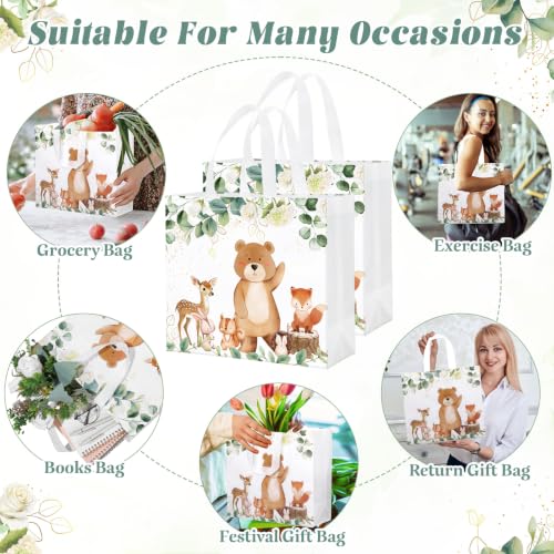 Abbylike 30 Pcs Thank You Gift Bags Woodland Animal Reusable Bag Sage Green - style: Woodland Animal