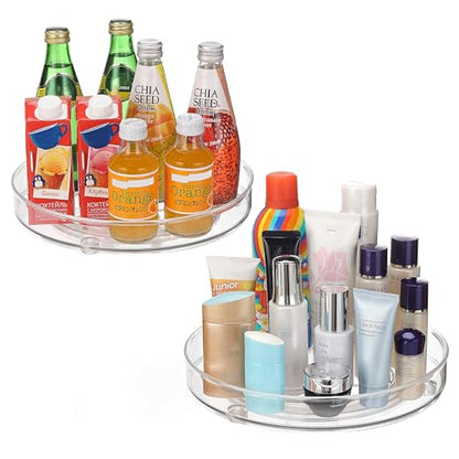 URALFA 2 Pack Lazy Susan Turntable, 10.5 Inch Spinning Cabinet Organizer - size: 10.5 Inch / 1 Tier / 2 Pack