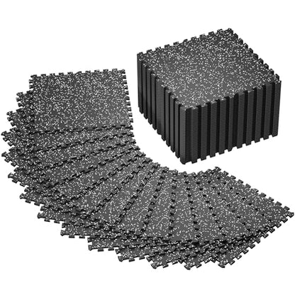 SUPERJARE 0.4'' Thick 48 Pcs 192 Sq Ft Rubber Top Exercise Equipment Mats - size: 48 Tiles (192 Sq Ft)