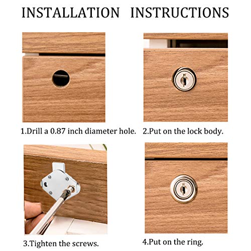 XIEHE 801 Office Furniture Drawer Lock Cabinet Door Locker with 2 Keys 888 (2 Packs, Chrome, keyed alike2) - color: Chrome, 2PACK, size: 801 Keyed alike