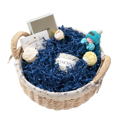 Mefleet 1 LB Crinkle Paper Filler Dark Blue Shredded Paper for Gift Box - color: Dark Blue