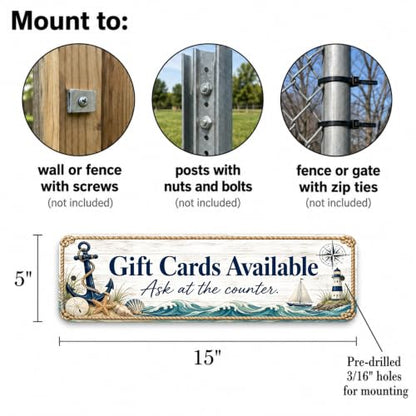 Gift Cards Available Coastal Business Sign - style: Gift Cards Available