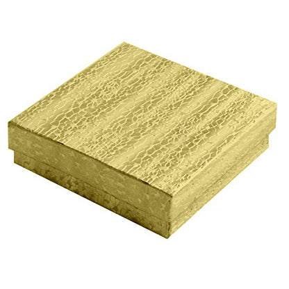 Gold Cotton Filled Jewelry Packaging and Gift Boxes Assortment #99 - Pack of 100