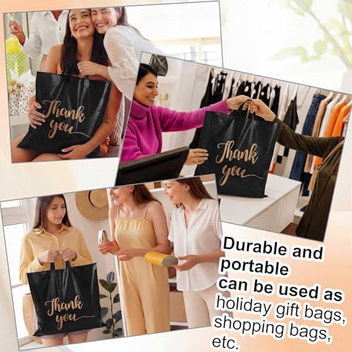 Maitys 20'' X 20'' Large Thank You Bags with Handles, Black - color: Black, size: 20'' X 20''