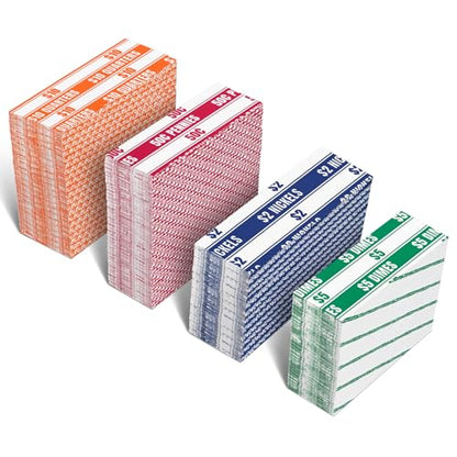THEBLUETOUCH 600 pcs Assorted White Kraft Flat Coin Wrappers - size: 600 Assorted