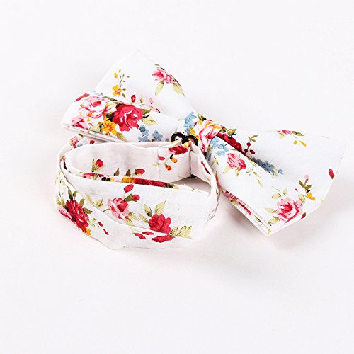 LEVAO Men's Cotton Floral Printing Bow Tie - color: Cb068