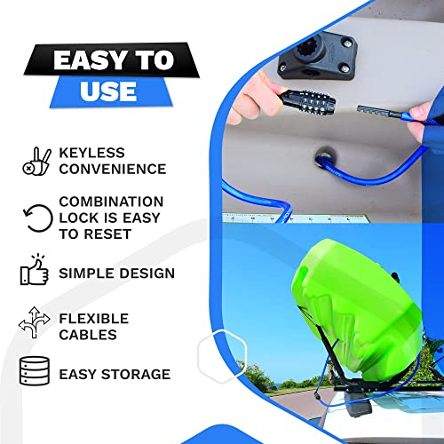 DocksLocks Weatherproof Straight Security Combination Bike Cable Lock, 20ft - size: 20ft