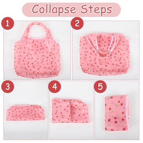 2 Pcs Reusable Shopping Bags Cute Extra Large Foldable Bag Travel Waterproof Totes Pouch Bag Pocket Bags