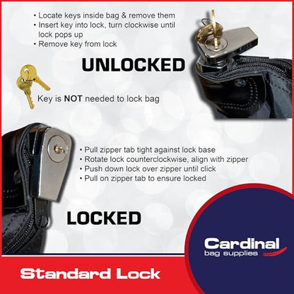 Lockable Document Bag with handles, 15 x 19 - color: Black