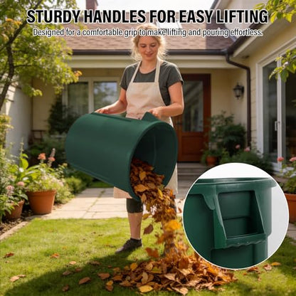20 Gallon Outdoor Trash Can with Lid and Wheels, Green - color: GREEN