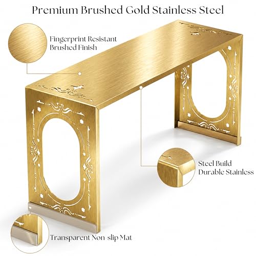 Gold Risers Display Stands, 6-Piece Metal Purse & Perfume Display Set