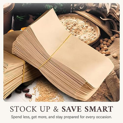 RJ Displays-100 Pack Kraft Brown Paper bags Merchandise Shopping Sales for Magazine, Books, Party Favor Bag T-Shirt (Brown, 6" x 9")- Premium bulk gift bags for small business - size: 6" x 9"