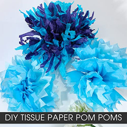 Fuutreo 300 Sheet Kraft Tissue Paper Bulk 14x20'' Wrapping, Blue Series - color: Blue Series