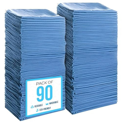 Simpli-Magic Cotton Shop Towels 14"x12" (90 Pack) – Reusable Cleaning Shop Rags for Automobiles, Industries, Garage and Homes (Blue) - size: 90-Pack Blue