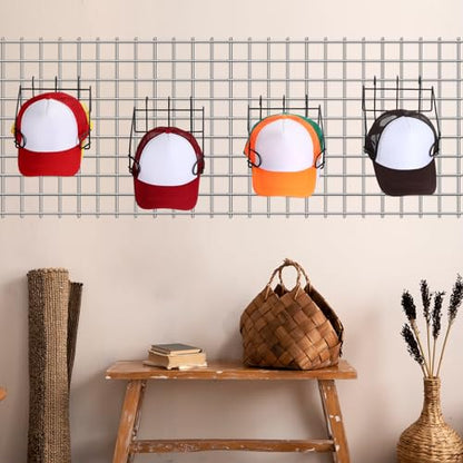 Yaocom 4 Pcs Gridwall Hat Display Rack, Metal Wire Retail Display Shelves