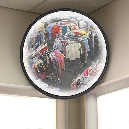 Convex Security Mirror, 12 Inch Adjustable Wide View, Lightweight Acrylic Shatterproof PC Traffic Mirror for Traffic, Parking, Driveway, Store, Garage, Warehouse, Blind Spot