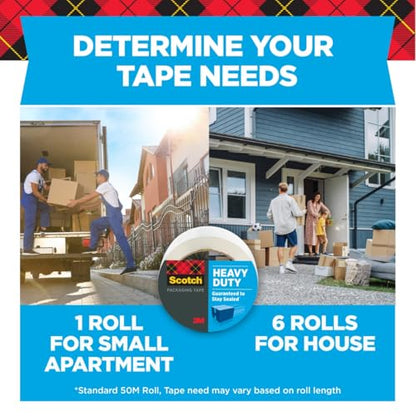 Scotch Heavy Duty Packing Tape Refill, 1.88 in x 54.6 yd, 12 Rolls - size: 12 Rolls