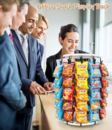 Chip Rack Display Stand, 40 Clip Rotating Chip Holder Display,White - color: Beige - 2026 New