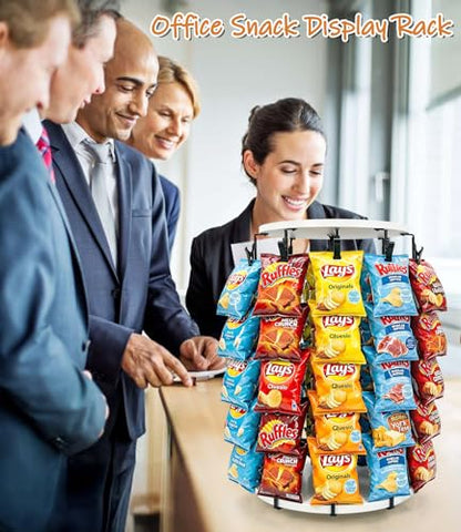 Chip Rack Display Stand, 40 Clip Rotating Chip Holder Display,White - color: Beige - 2026 New