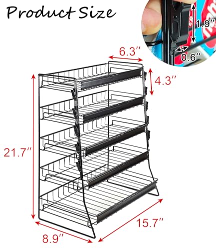 Candy Display Rack Countertop, 5 Tier Snack Organizer for Stores - size: 5 Tire