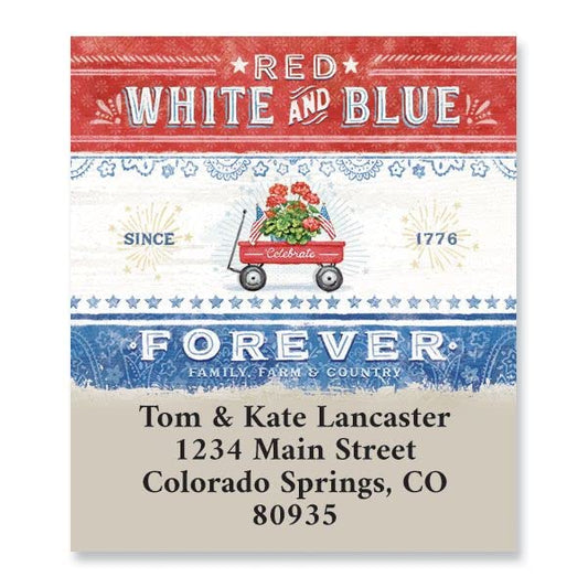Colorful Images Farmhouse Return Address Mailing Labels, Personalized in The USA with Names & Addresses, Set of 144 Self Adhesive, Easy Peel Flat Label Sheets, 1½” x 1¾”, 3 Designs - style: Farmhouse