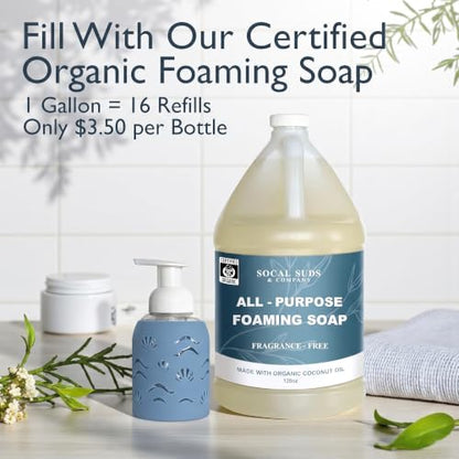 Foaming Glass Hand Soap Dispenser Storm Blue Foam 8oz - color: Storm Blue