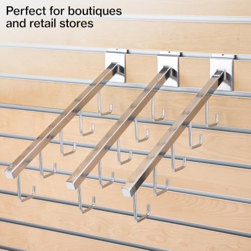 SSWBasics Chrome 5-J-Hook Waterfall for Slatwall - Pack of 10