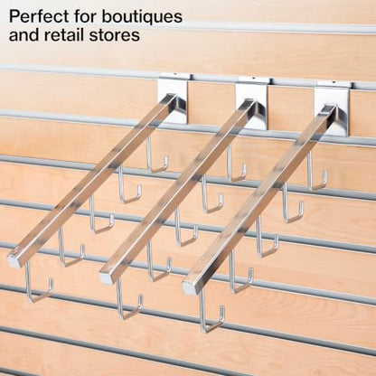 SSWBasics Chrome 5-J-Hook Waterfall for Slatwall - Pack of 10