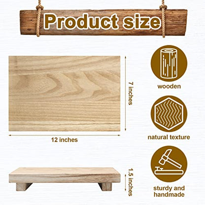 Nuogo Wood Pedestal Riser Stand for Kitchen Soap Tray,12 X 7 Inch,Natural - color: Natural, size: 12 x 7 Inch
