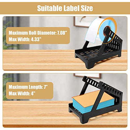 Ctemnpho Large Label Holder for Rolls and Fan-Fold Labels, Basket, Stand Desktop Printer Accessory for Home, Office (Black, Large) - color: Black