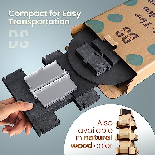 3 Tier Rotating Sticker Display Stand for Vendors, Coaster Display Rack - color: Black