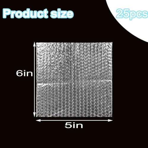 25PCS 5x6"Bubble Out Bags,Double-Wall Cushioned,Shockproof,Tear-Resistant - size: 25pcs-5x6IN