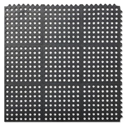 GRIDMANN Rubber Interlocking Floor Mat, 36" x 36" Non-Slip Anti-Fatigue Drainage Mat for Restaurants, Commercial Kitchens, Bar Floors, Black - size: 36"L x 36"W x 0.5"Th