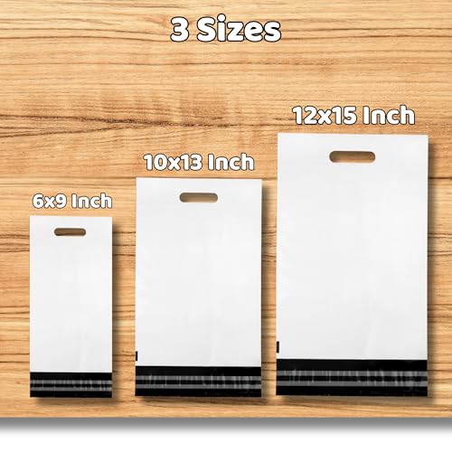 Donyson White Poly Mailers with Handle, 6x9, 100 Pack, Shipping Bags - color: White, size: 6x9 (100 Pack)