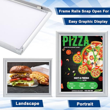 Blulu 2 Pack Aluminum Snap Frame 8.5 x 11 Inch, Silver - color: Silver, size: 8.5 x 11 Inch