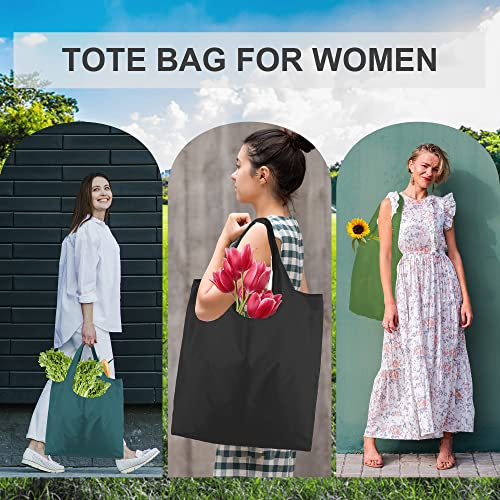 BeeGreen Reusable Grocery Bags Heavy Duty Extra Large 6 Pack Foldable Tote Bag - Cloth Grocery Bags Machine Washable Polyester Fabrics Bulk Shopping Bag - Reusable Gifts for Women (Green Black) - color: Army Green, Dark Green, Old Blue, Black, Wine Red, P
