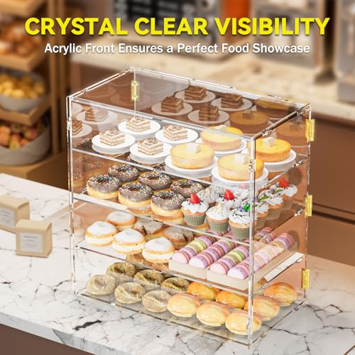 4 Tiers Countertop Bakery Display Case - size: 4 Tiers