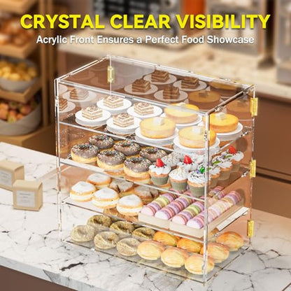 4 Tiers Countertop Bakery Display Case - size: 4 Tiers