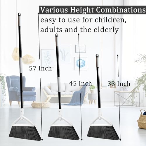 Heavy Duty White Angle Broom with Long Handle - 1 Pack - color: 1pack White