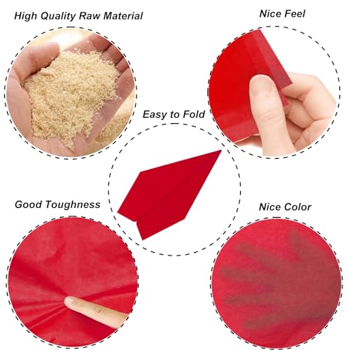 Jkopsnr 100 Sheets Red Tissue Paper 20x14 Inches - color: Red, size: 14x20