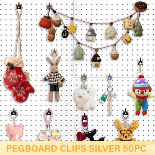 50 PC Prong Metal Pegboard Hooks Silver - color: Silver