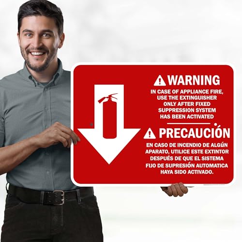 Osha Fire Extinguisher Instruction Warning Bilingual Sign, 18x24 Inches, Rust Free .063 Aluminum, Fade Resistant, Made in USA by My Sign Center - size: 18x24 Aluminum