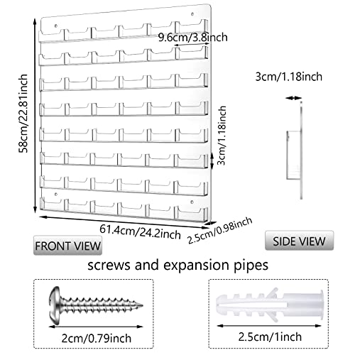 Hillban Acrylic Business Card Holder Wall Mount Office, 48 Pockets - size: 48 Pockets